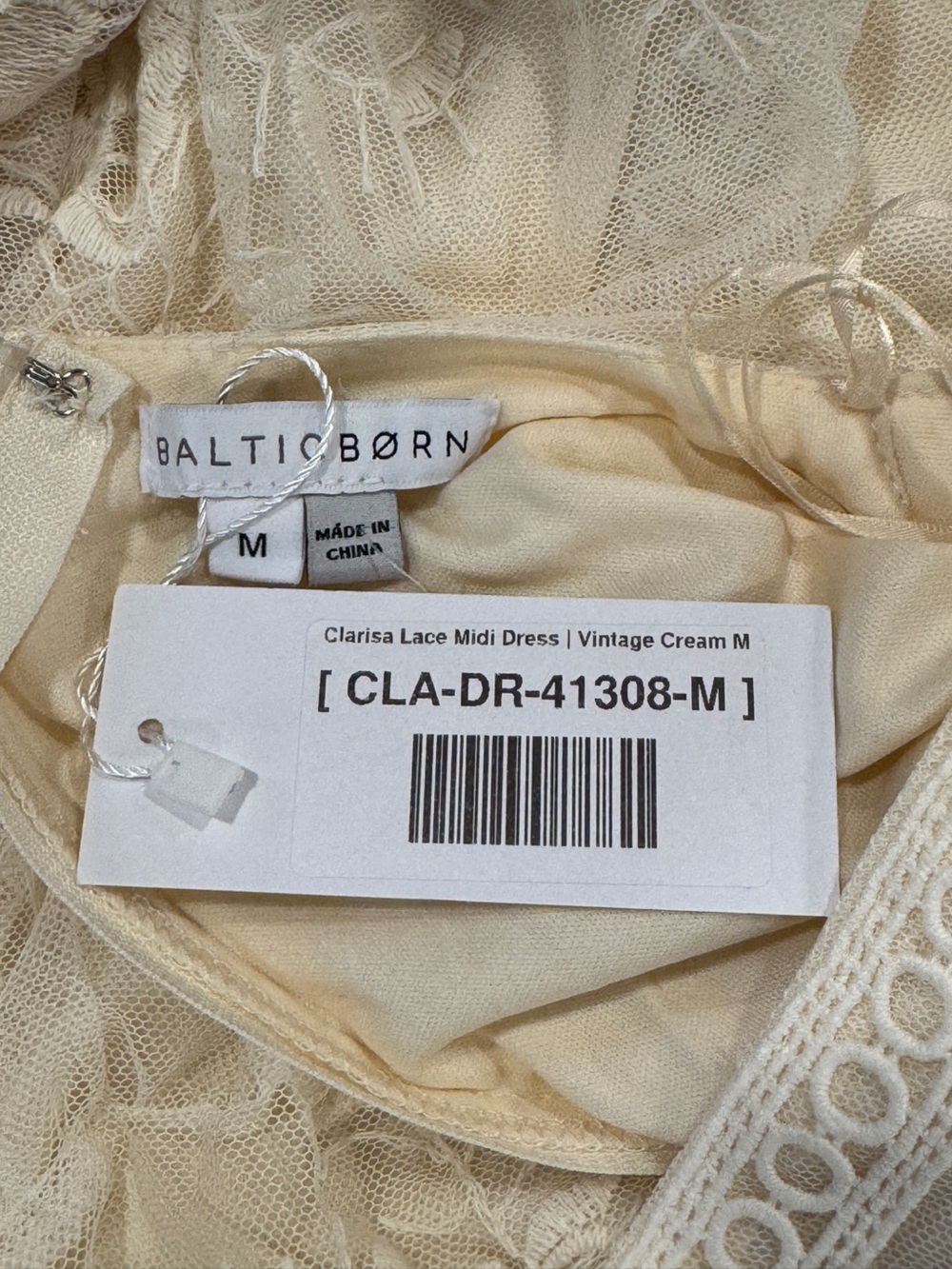 Baltic Born Clarissa Lace Vintage Cream Midi Dress size medium NWT - Picture 7 of 9